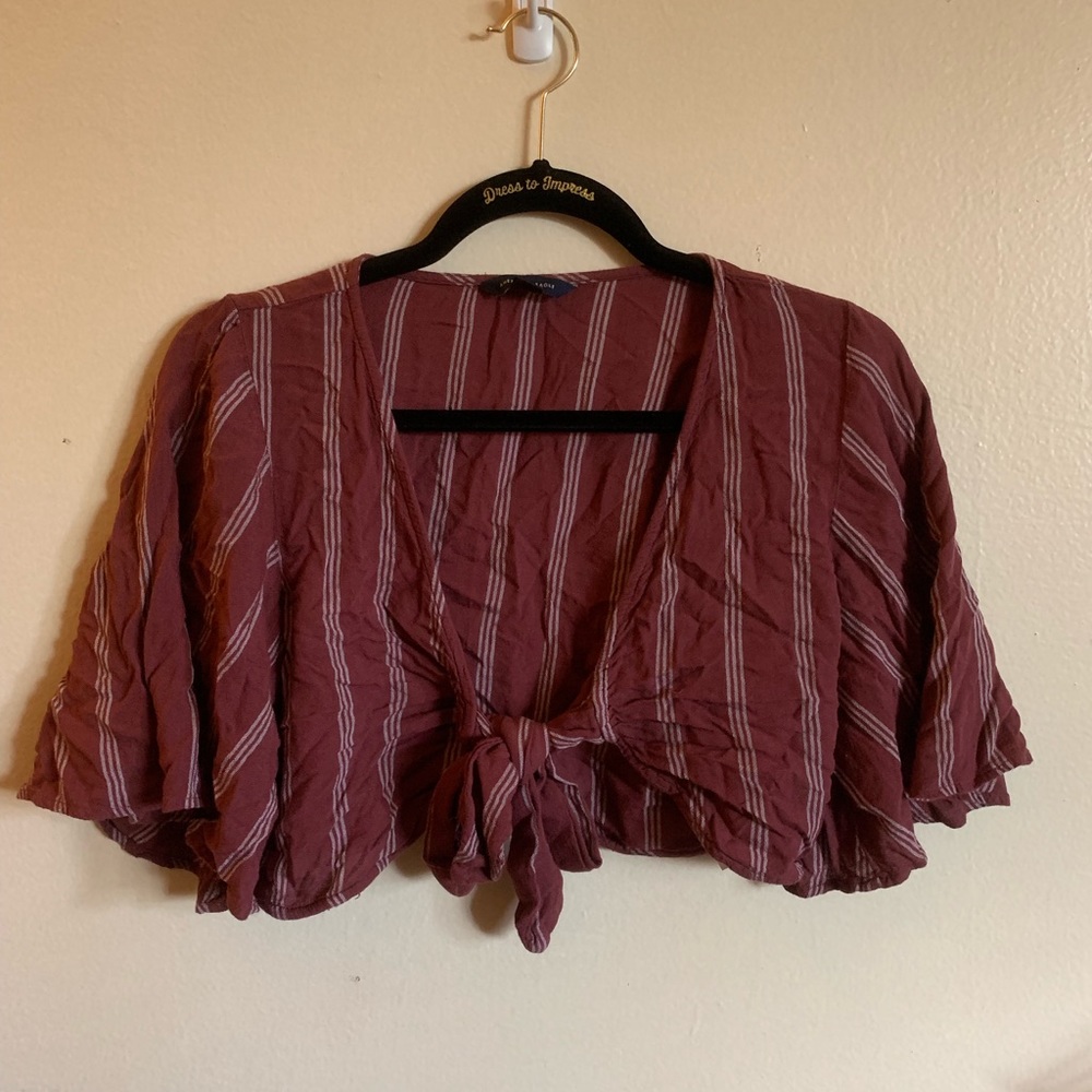 Red Striped Tie Top